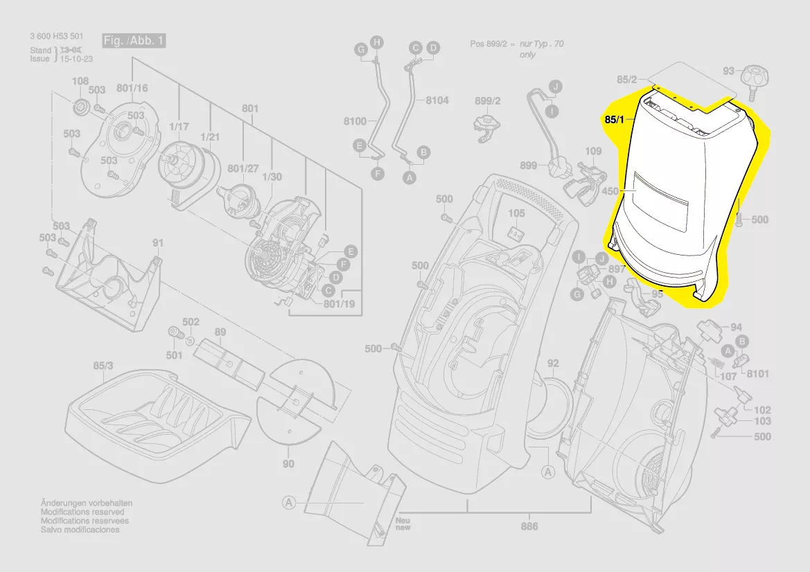 Canal de broyage réf. F 016 L64 652 BOSCH